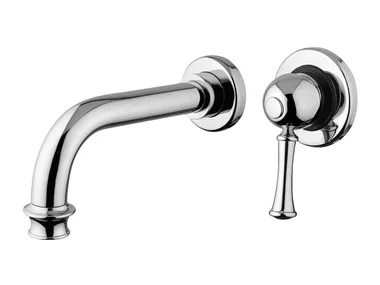 ASTON - Wall-mounted single handle steel washbasin mixer _ Gaia Mobili